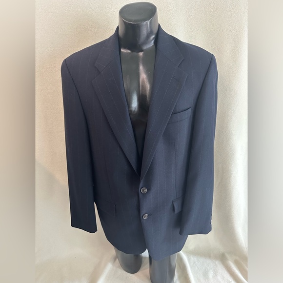 Polo Ralph Lauren Blazer Men's 41T Blue Pinstripe 100% Wool Ralph Blue Label - Picture 1 of 11